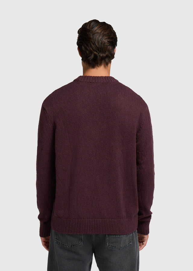 Premium Strickpullover mit Rundhalsausschnitt - Bordeauxrot
