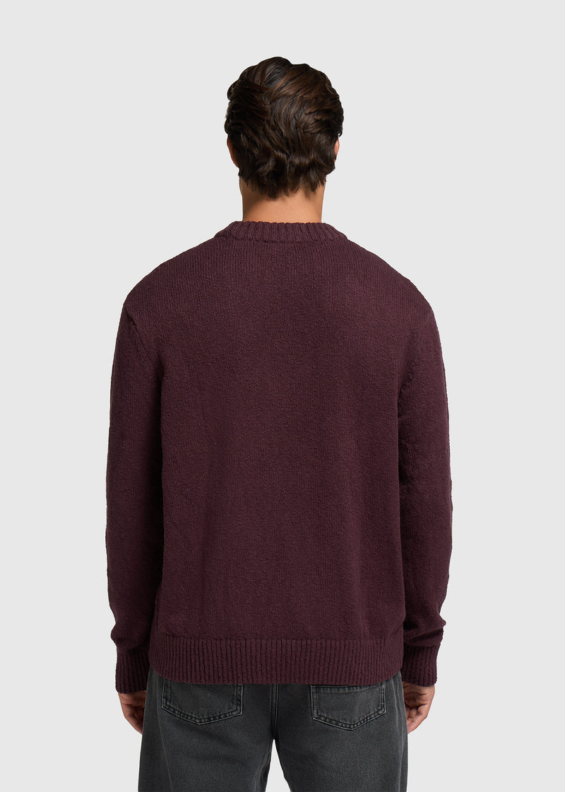 Premium Strickpullover mit Rundhalsausschnitt - Bordeauxrot