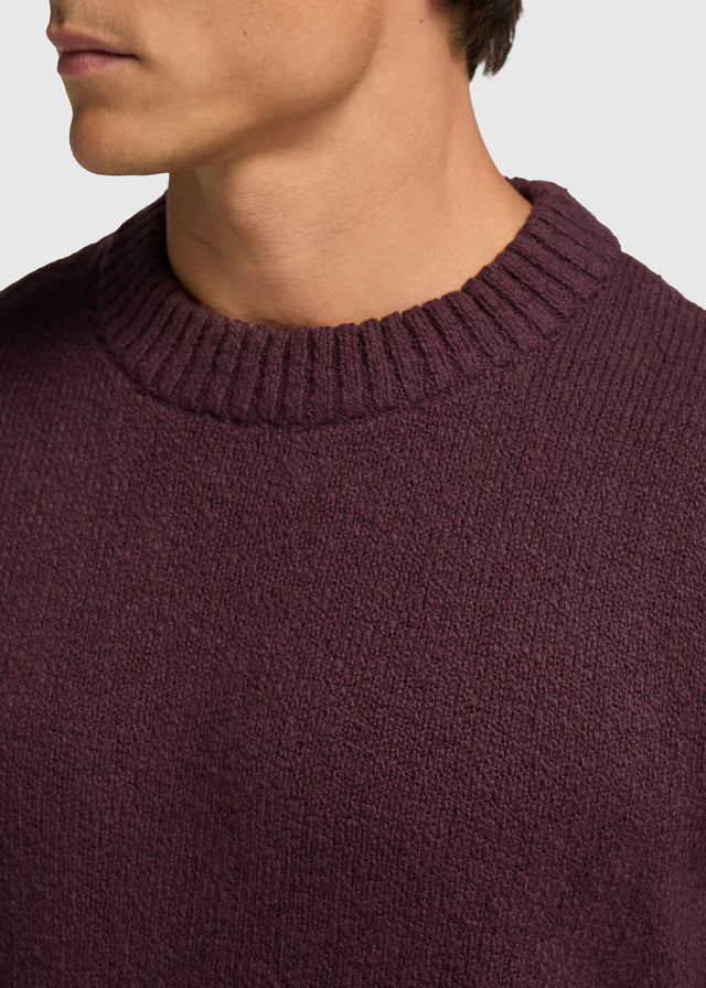 Premium Strickpullover mit Rundhalsausschnitt - Bordeauxrot
