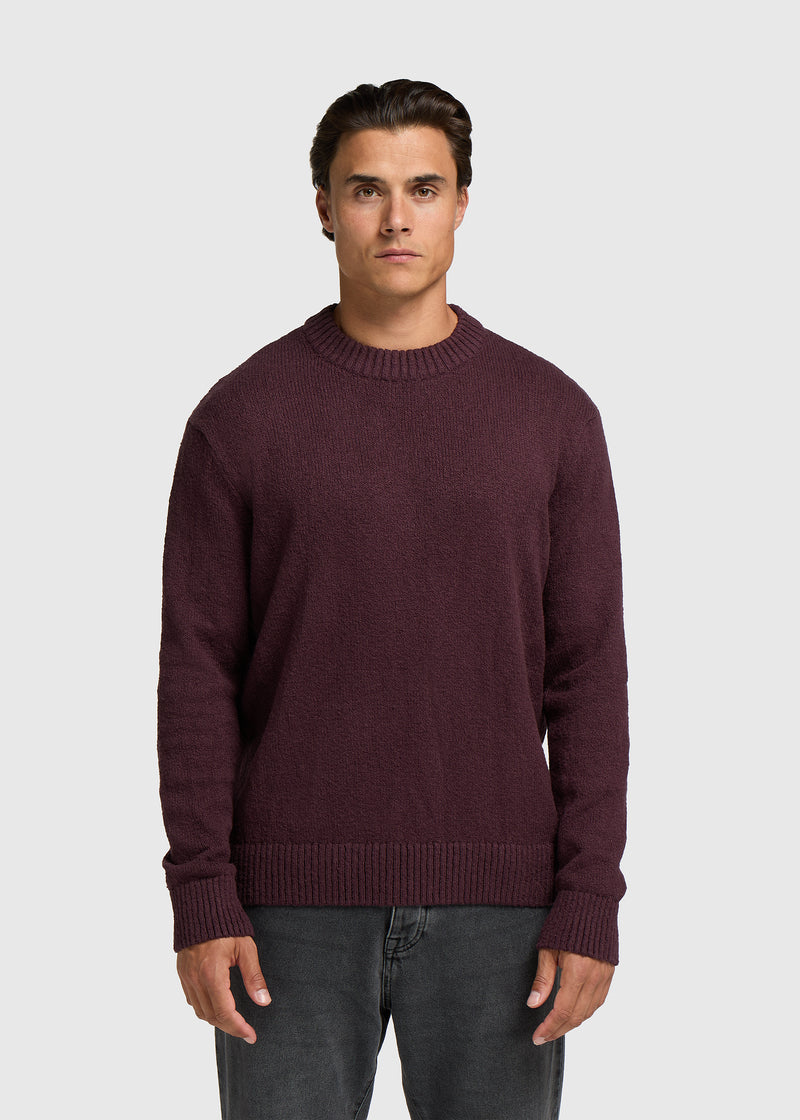 Premium Strickpullover mit Rundhalsausschnitt - Bordeauxrot
