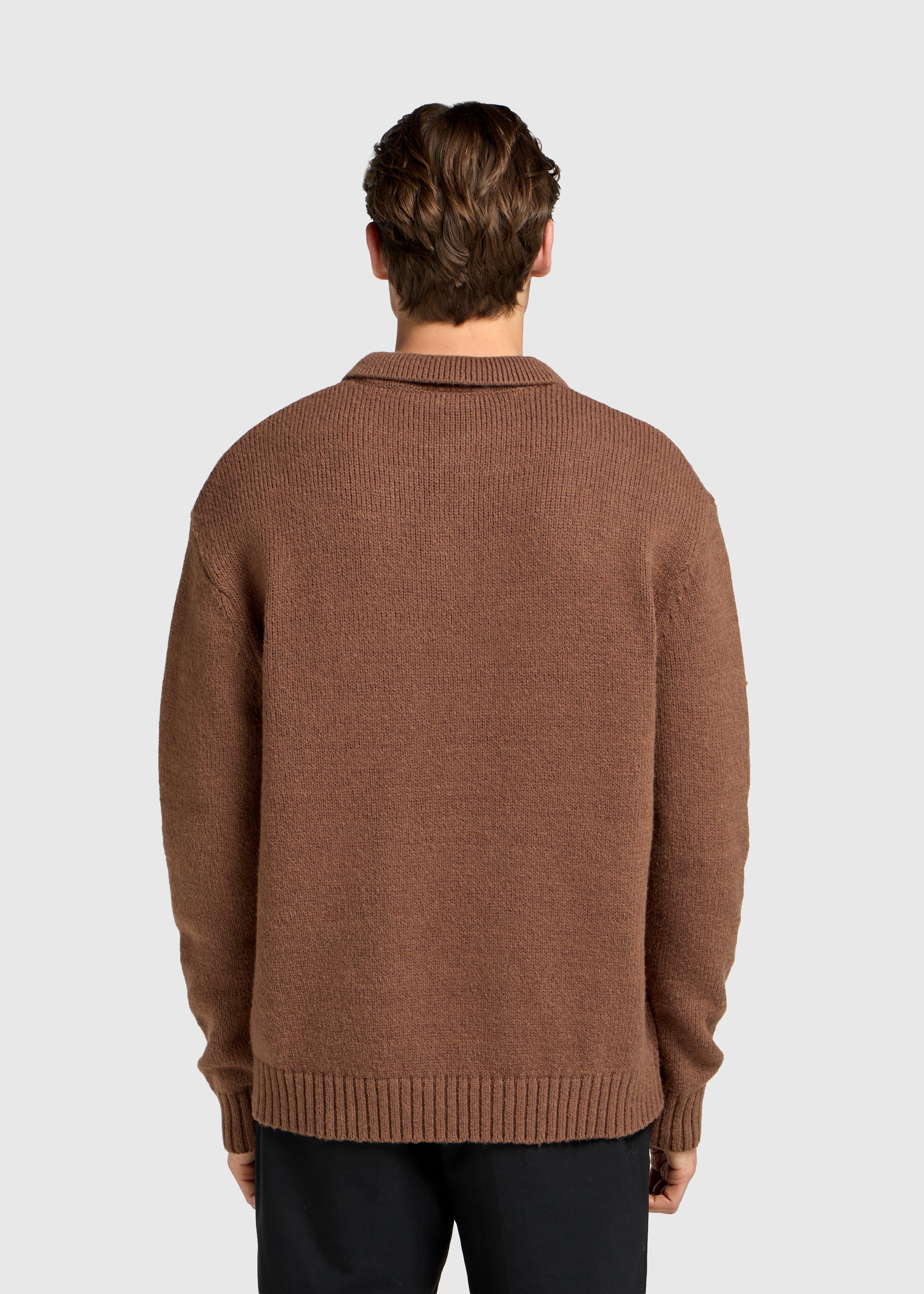 Heavy Knit Polo - Chocolate