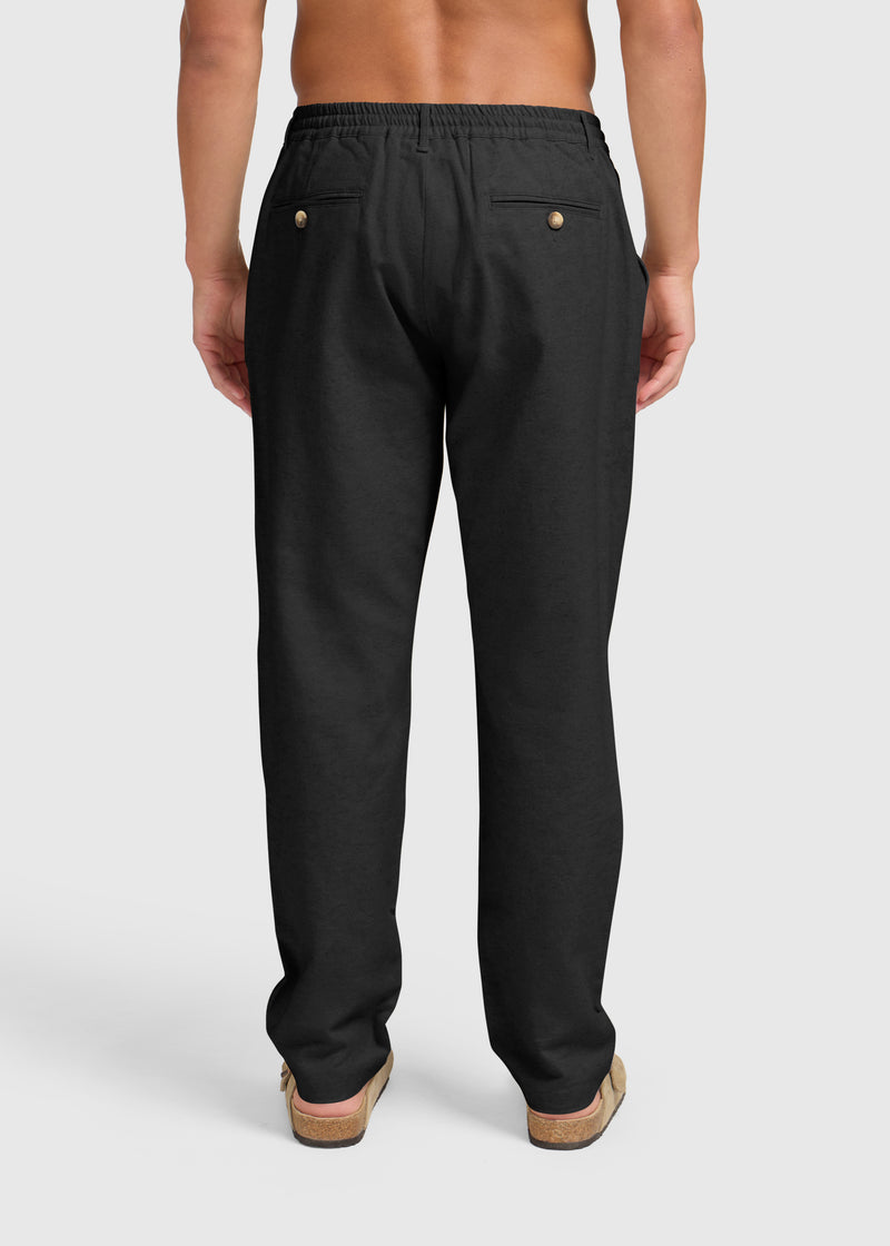 The Straight Linen Pants - Black