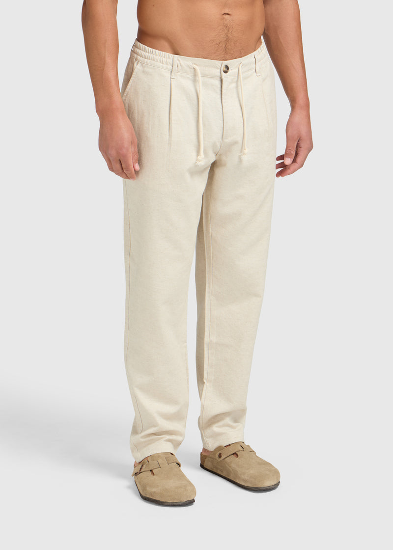 The Pleated Linen Pants - Sand