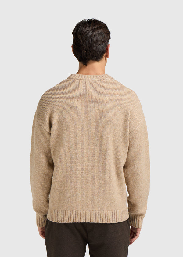 Heavy Knit Crewneck - Dark Sand