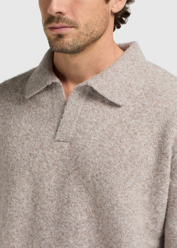Cozy Knit Polo - Taupe