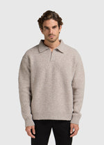 Cozy Knit Polo - Taupe