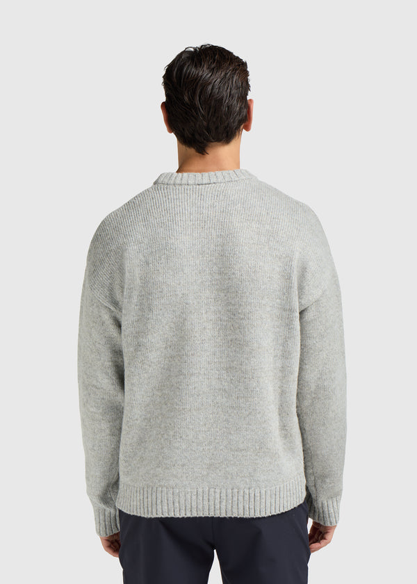 Heavy Knit Crewneck - Grey Melee