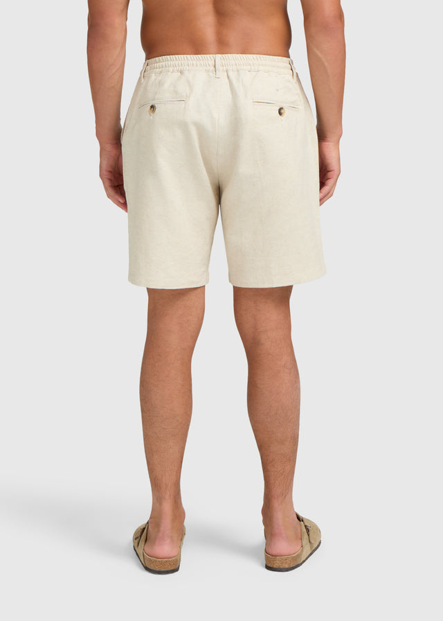The Straight Linen Short - Sand