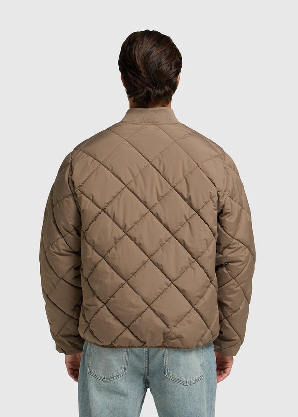 Quilted Bomber Jacket - Dark Sand