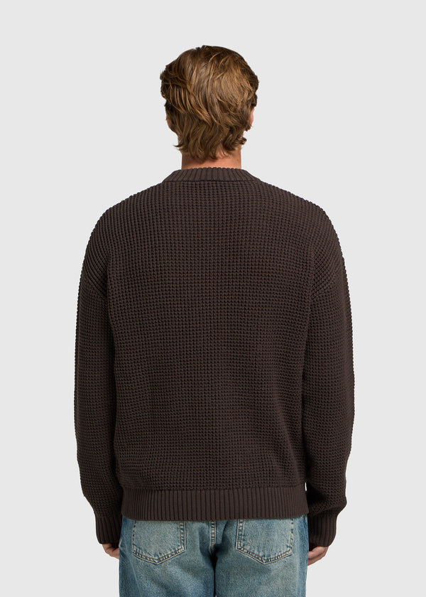 Clean Waffle Knit -  Dark Brown