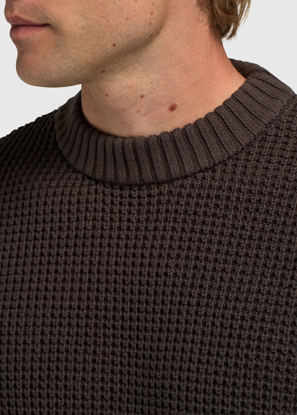 Clean Waffle Knit -  Dark Brown