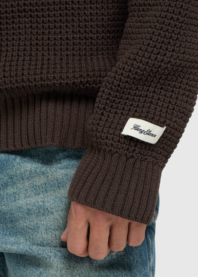 Clean Waffle Knit -  Dark Brown