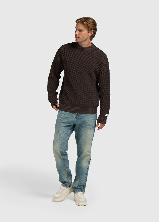 Clean Waffle Knit -  Dark Brown