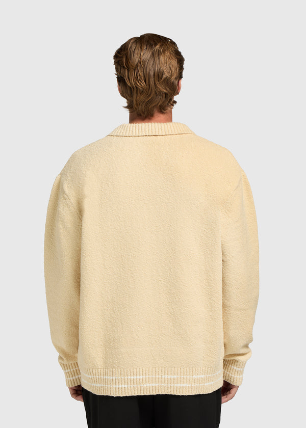 Bouclé Knit Polo - Sand