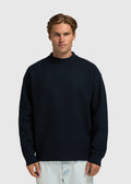 Boiled Wool Crewneck - Navy Blue