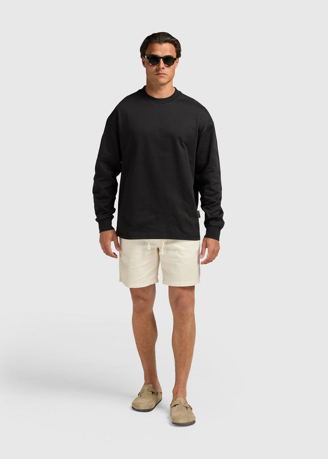 Premium-Langarmshirt – Off Black