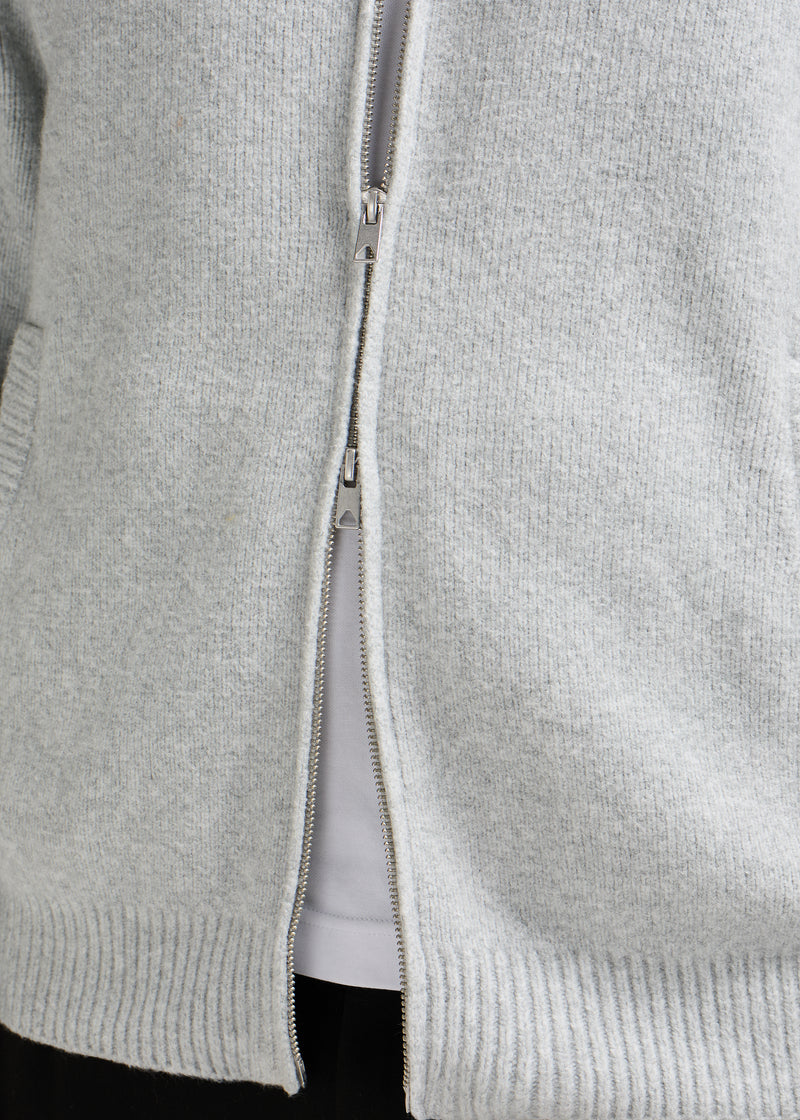 Knitted Full Zip - Grey Melee