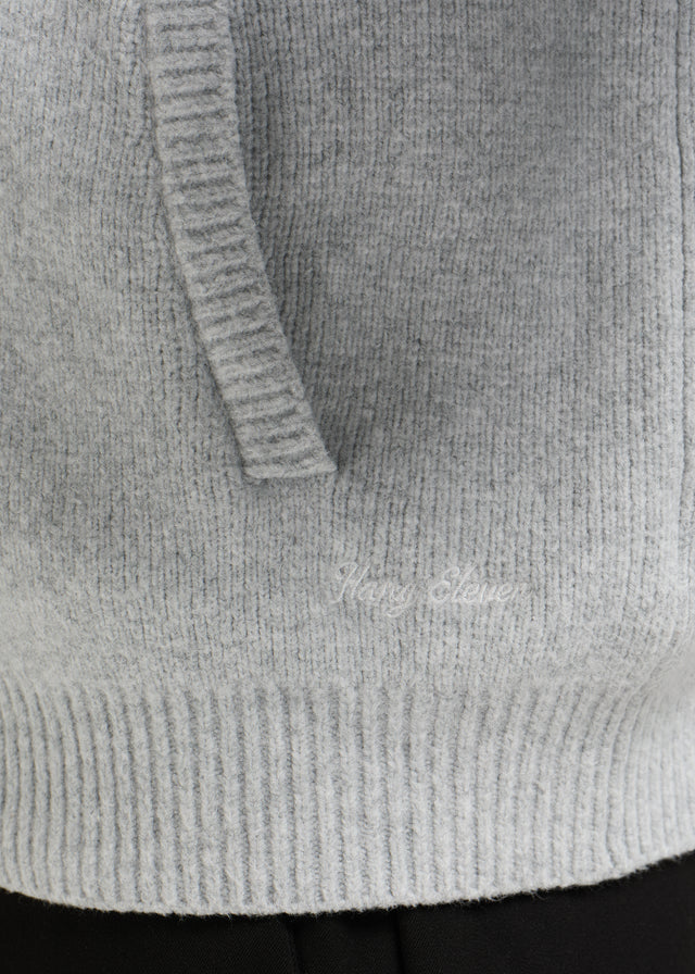 Knitted Full Zip - Grey Melee