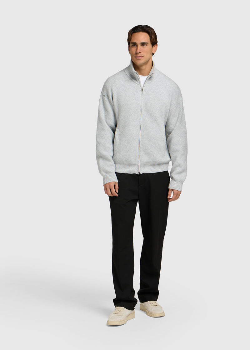 Knitted Full Zip - Grey Melee