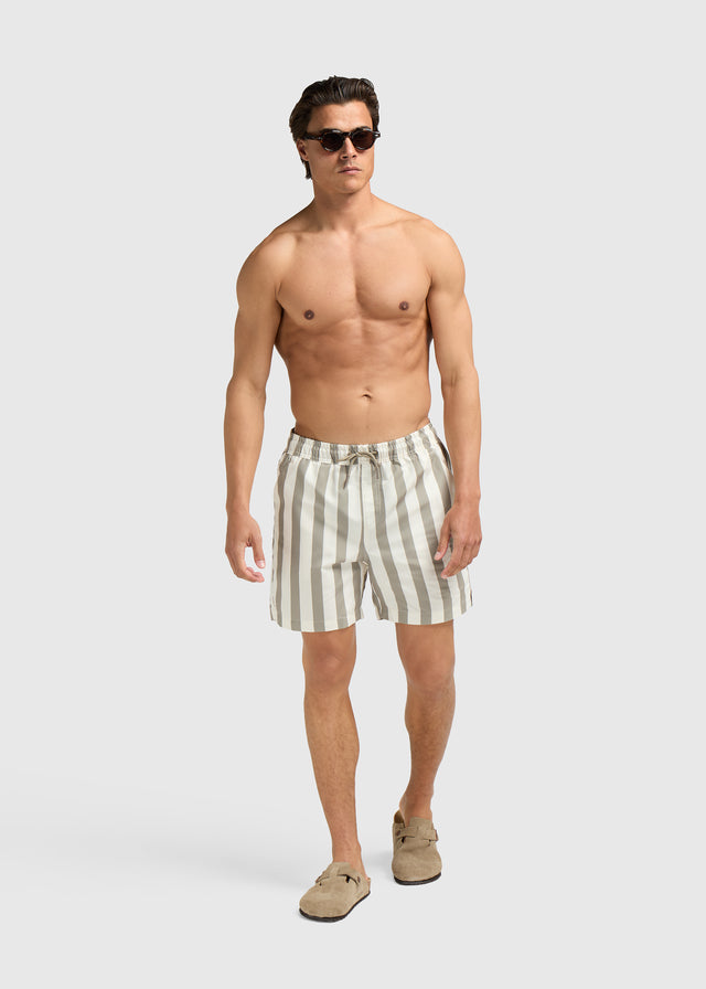 Gestreifte Badeshorts – Hellgrün