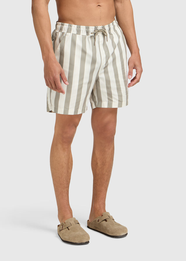 Gestreifte Badeshorts – Hellgrün