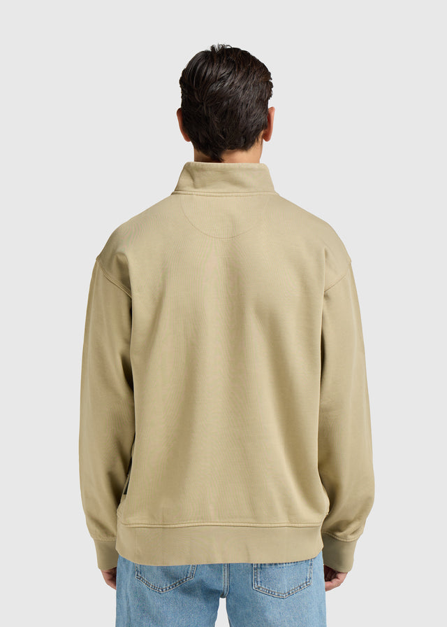 Premium Blanks Half Zip – verwaschenes Grün