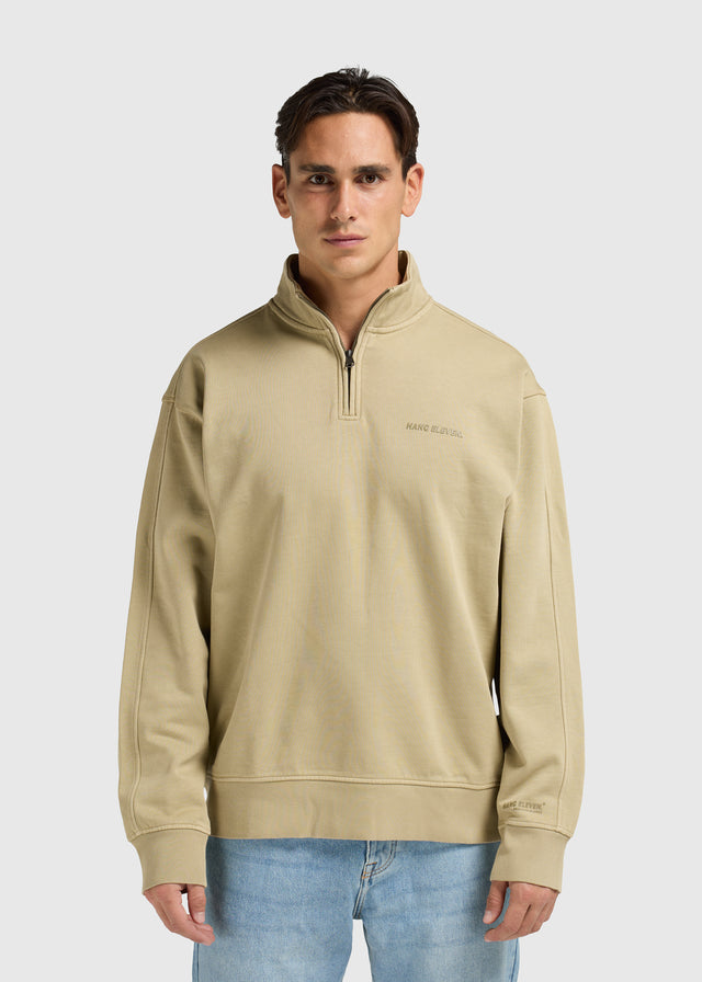 Premium Blanks Half Zip – verwaschenes Grün