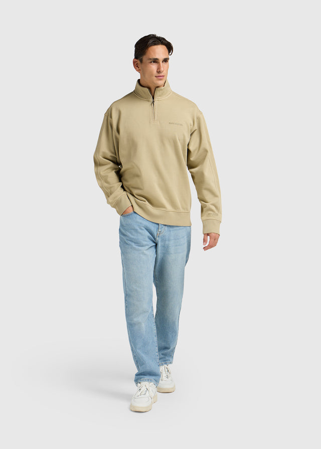 Premium Blanks Half Zip – verwaschenes Grün