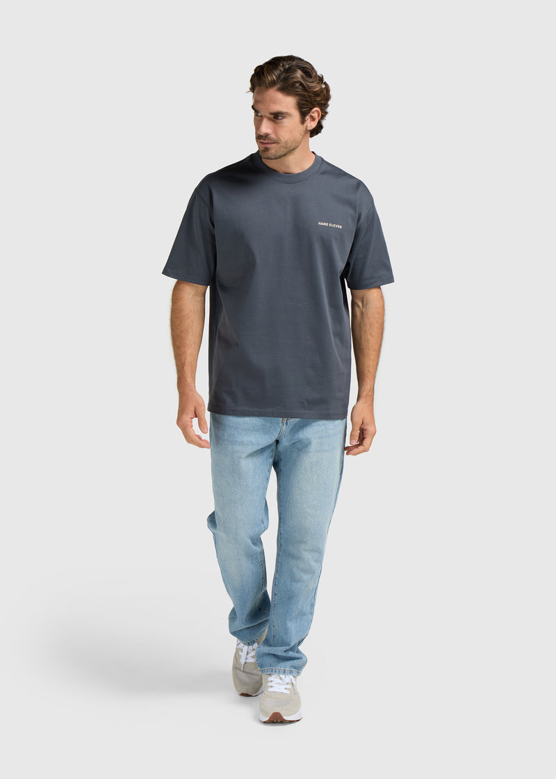 Floral Tee - Ombre Blue