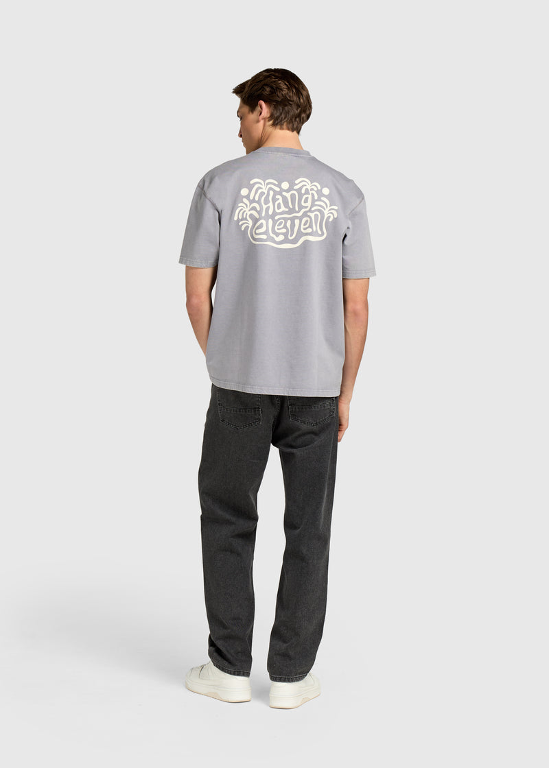 T-shirt Palm Wave - Gris pierre délavé