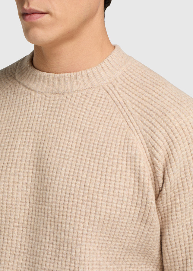 Col rond en molleton doux - Sable foncé