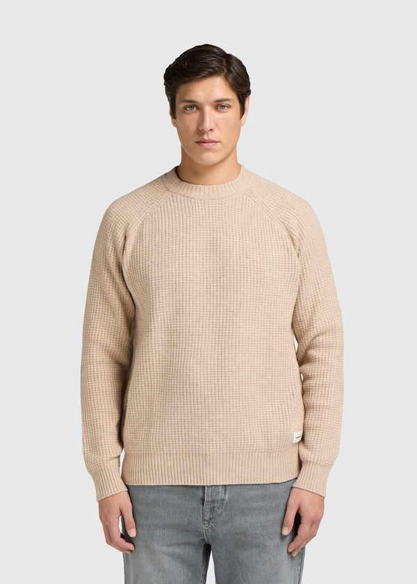 Soft Waffle Crewneck - Dark Sand