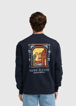 Pull à col rond Village - Bleu marine