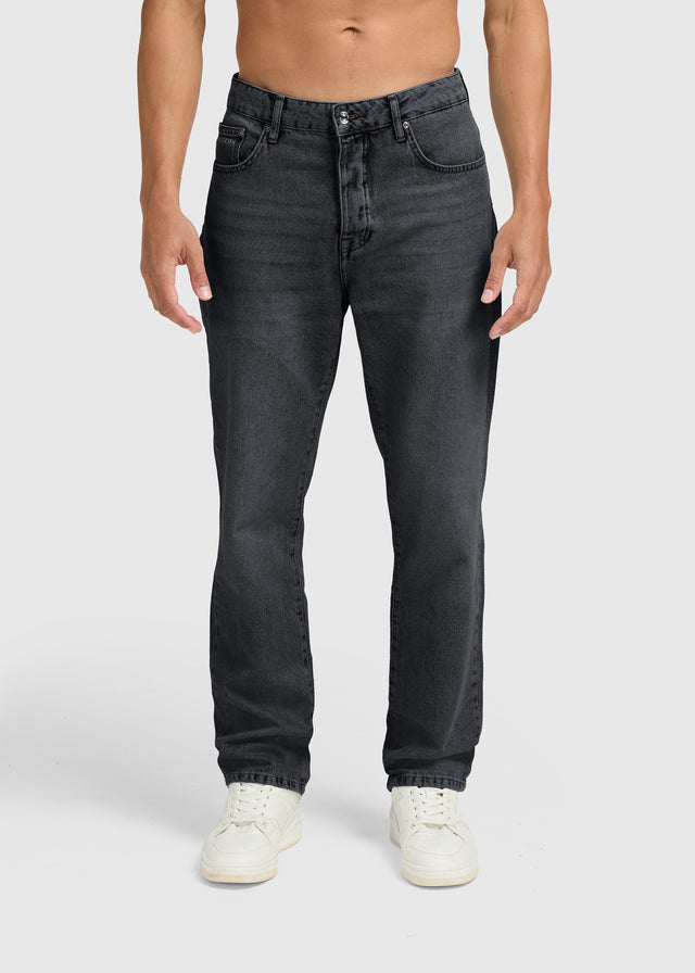 Die Clean Straight Jeans – Schwarz