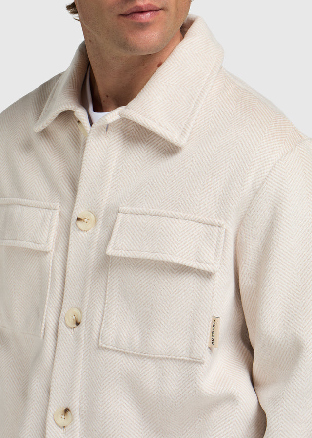 Herringbone Jacket - Light Sand