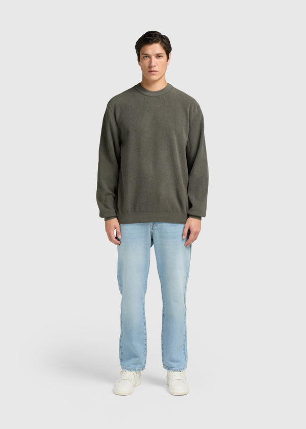 Structure Knit Crewneck - Dark Green