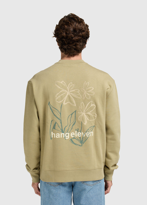 Flower Crewneck - Slate Green