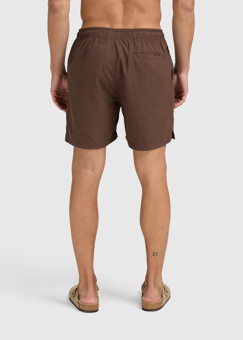 Solid Swim Short - Chocolate Brown