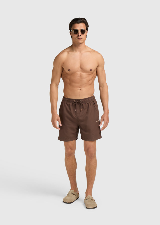 Short de Bain Solid - Brun Chocolat
