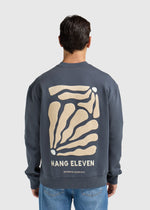 Floral Crewneck - Ombre Blue