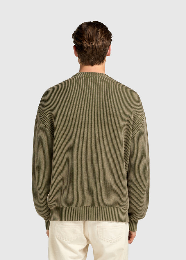 Strickpullover mit Palmenlogo – Olivgrün