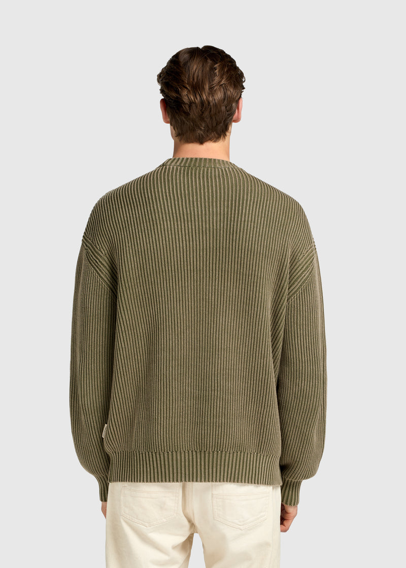 Palm Logo Knit Crewneck - Olive Green