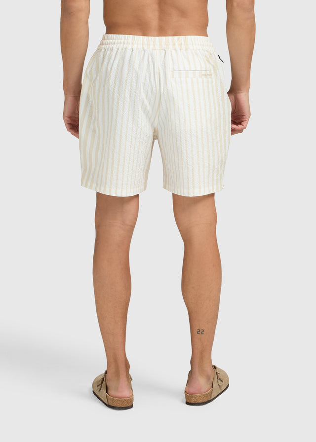Short de Bain Seersucker - Sable Blanc