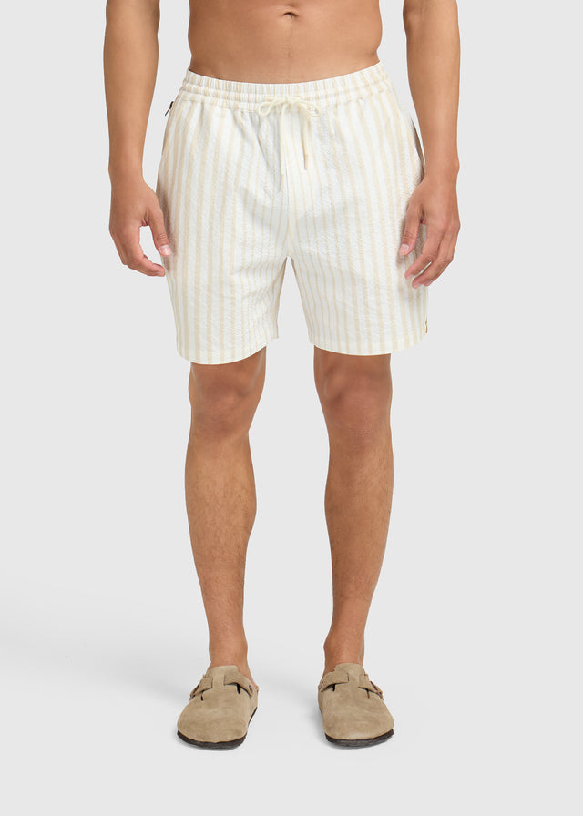 Short de Bain Seersucker - Sable Blanc