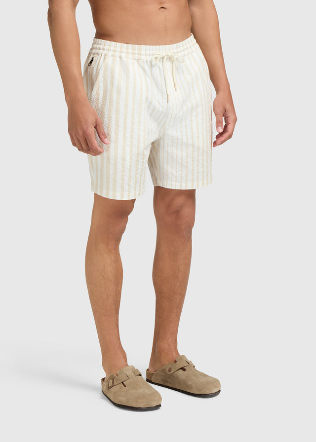 Short de Bain Seersucker - Sable Blanc