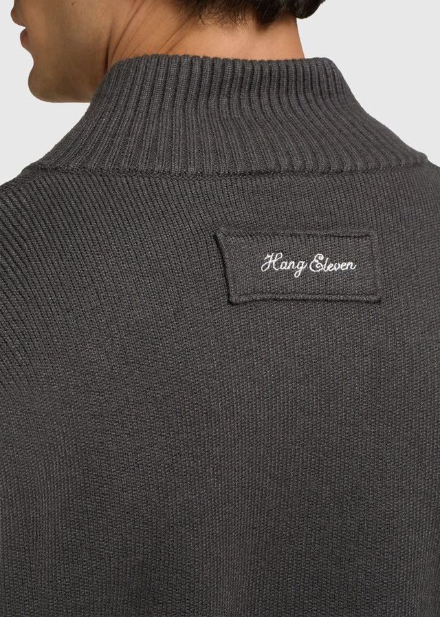 Knitted Full Zip Vest - Anthracite