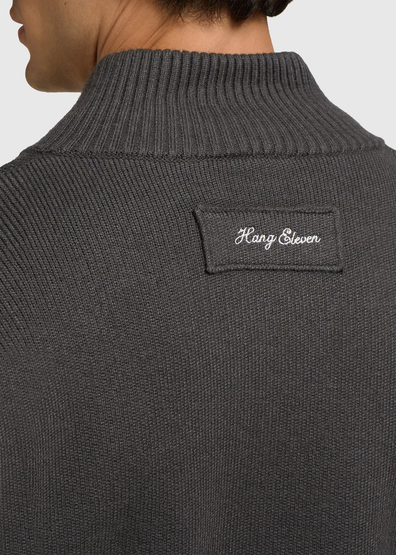 Knitted Full Zip Vest - Anthracite