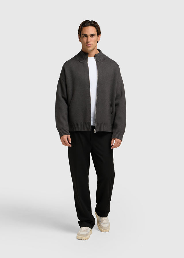 Knitted Full Zip Vest - Anthracite