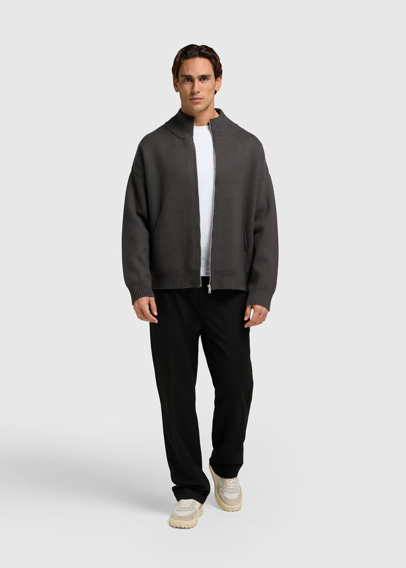 Knitted Full Zip Vest - Anthracite