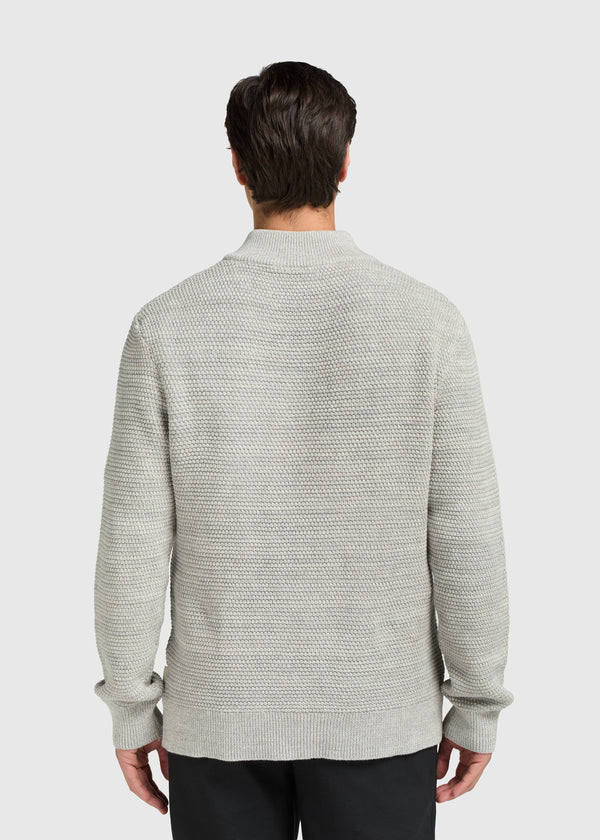 Structure Half Zip Knit - Grey Melee
